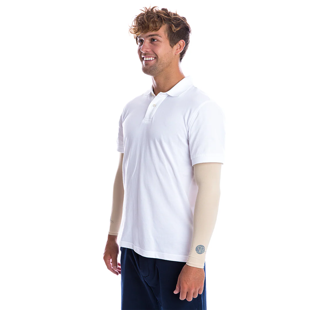 SParms UPF50+ Arm Sleeves (Beige, Pair) - Image 3